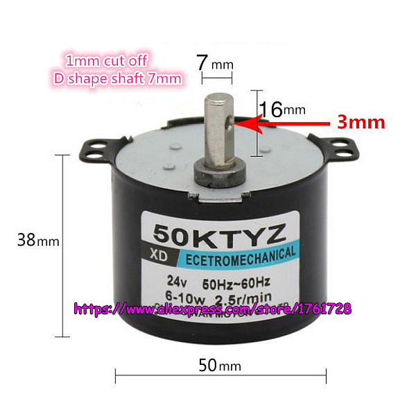 50KTYZ 50*38mm 24V permanent magnet synchronous motor 2.5rpm/30rpm/50rpm 6-10W 50Hz low noise micro AC motor~