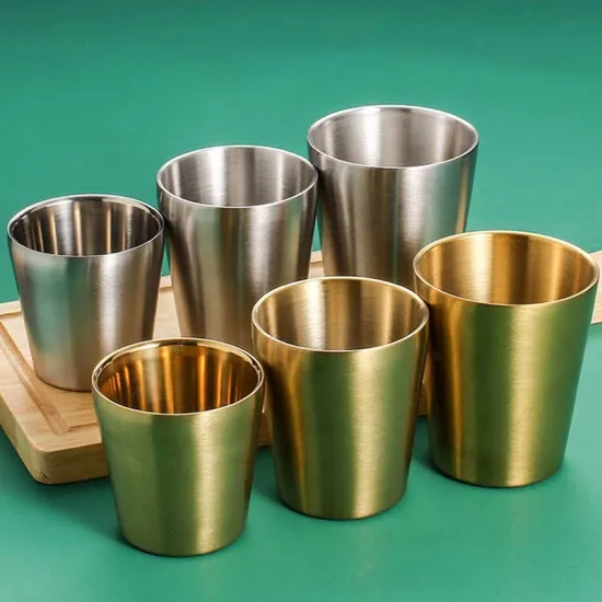 Korean Stainless Steel Beverage Cups for Barbecue Restaurants and Catering - 150ml Pint Cup