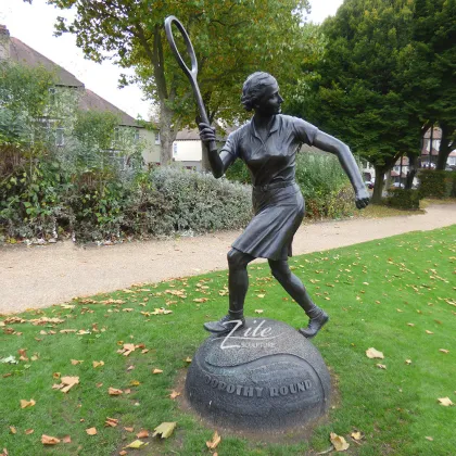 Outdoor Garden Bronze Tennis Player Woman Female Sculpture