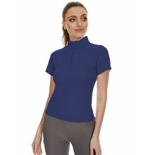 Mujeres Nylon Equestrian montando camisas de manga corta