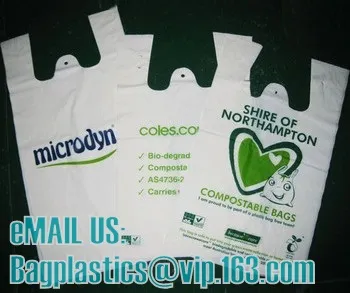 Eco friendly cornstarch, compostable bags disposable bags, compostable biodegradable shopping bag