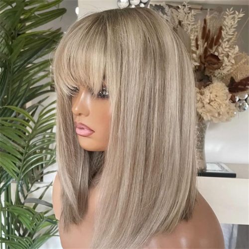 Silver Gray Ash Blonde Bob Wig