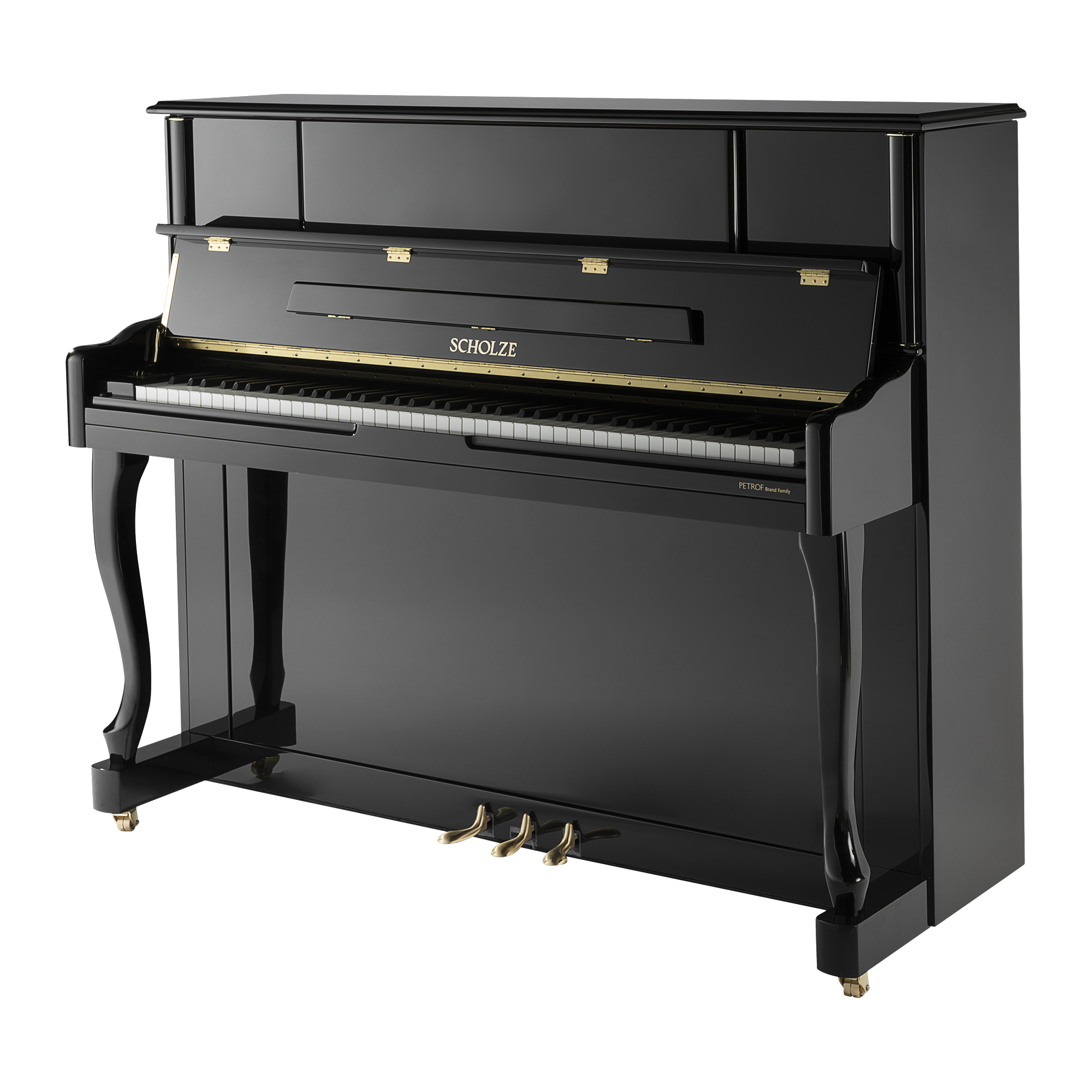 Petrof · Scholze NS-3 Piano verticale Musica lucida nera Teaching 123cm European Craft Craft Professional Acoustic Piano