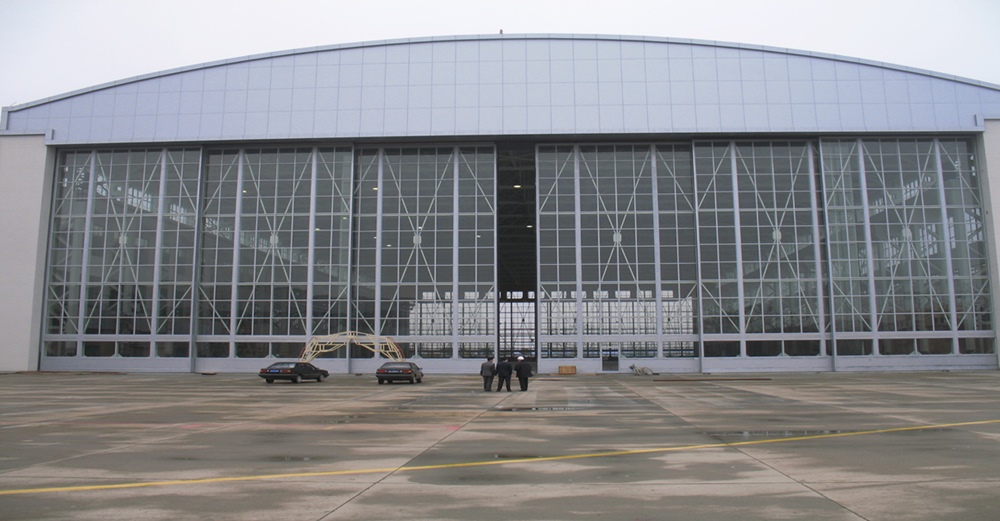 major photo sliding hangar door