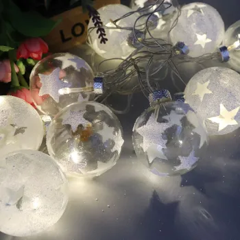 Various good quality battery operated room clear glass led christmas holiday decoration ball light string