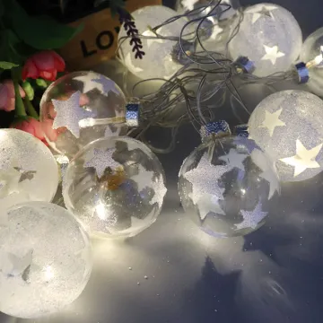 Various good quality battery operated room clear glass led christmas holiday decoration ball light string
