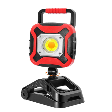 Super Bright LED Rechargeable Work Light with Clamp: 2100LM, 3 Light Modes, COB Technology