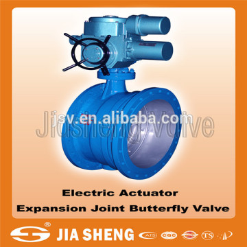 Electric actuator expansion joint butterfly valve
