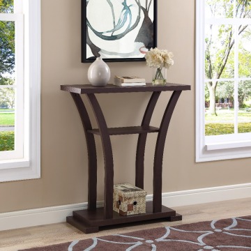 Wooden 2-Tier Curve Leg Accent Bed Side Table