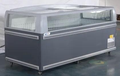 Combined sliding glass door freezer with big windows