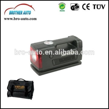 High quality 2015 hot sell DC12V/24V SINGLE CYLINDER plastic car air compressor with light