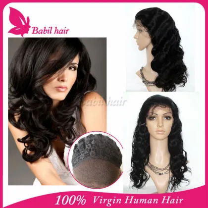 Charming Body Wave Finest Swiss brazilian hair full lace wig with baby hair