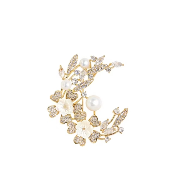 Laurel cherry blossom brooch