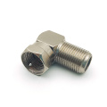 Right Angle Male to Female F-type Coaxial Adapter