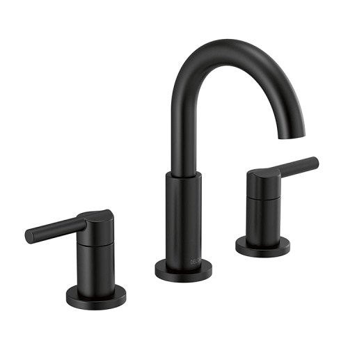 2 menangani set faucet kamar mandi hitam meluas