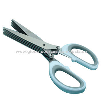 5-blade Kitchen Herb Scissors with Beautiful Appearance, LFGB/FDA Mark