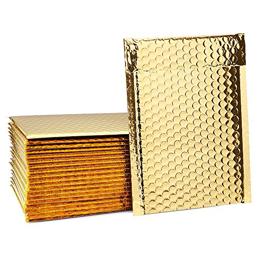 Gold metallic bubble mailers