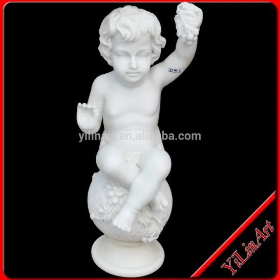 Carved Stone Child Statue, Garden Statue, Marble Statue Sculpture