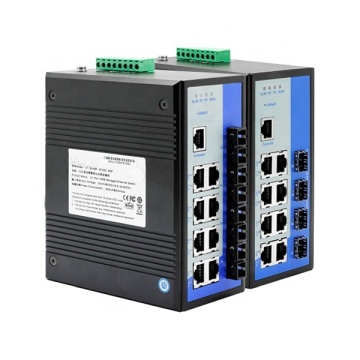 Alimentatore a doppia alimentazione ridondante a 20 porte 1000 m di switch Ethernet industriale gestito con porte RJ45, FO, SC e SFP