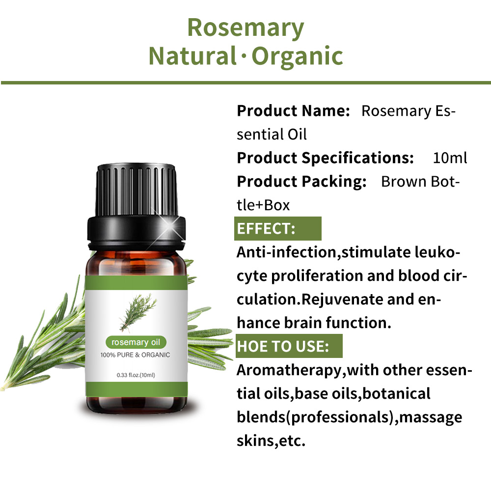 Hair Growth Organic 100% Pure Rosemary Essential Oil