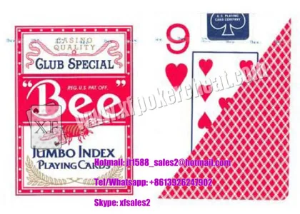 Eco - Friendly Bee Wide Size Marked Poker Cards / Jumbo Index Playing Cards