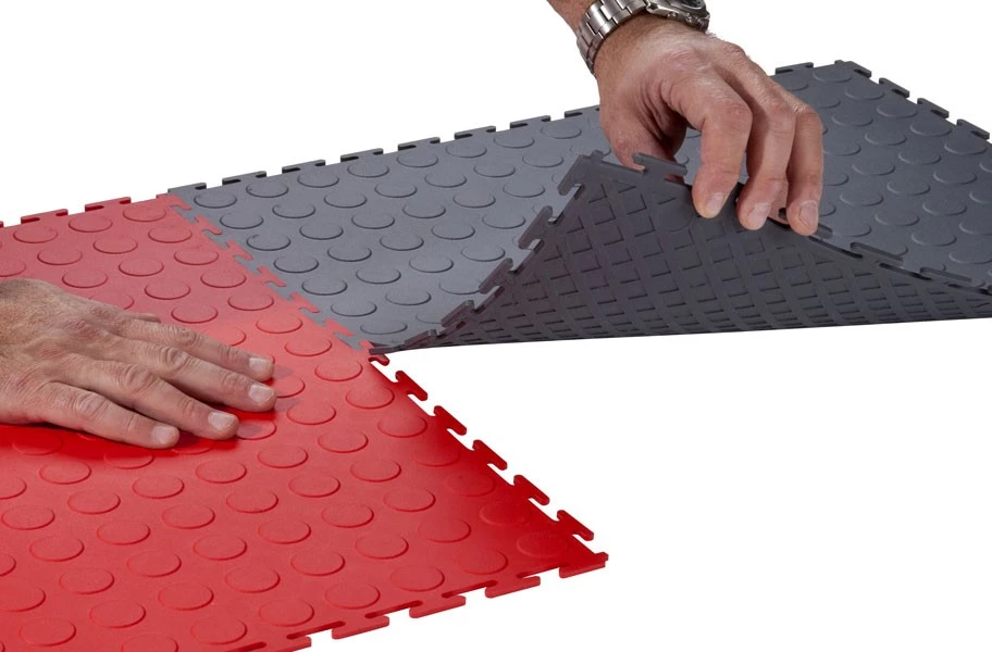Durable PVC Garage Floor Tiles Portable Parking Plastic Interlock Flooring Tile