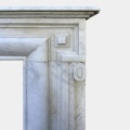 Parisian White Statuary Marble Antique Fireplace Mantel