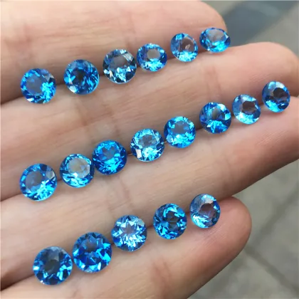 Swiss Blue Topaz Round Cut Diamond crafts