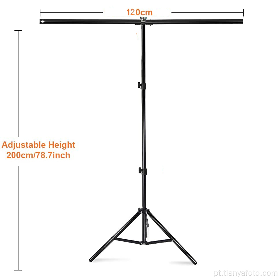 Suporte de pano de fundo em forma de T de 1,2 x 2,1 m