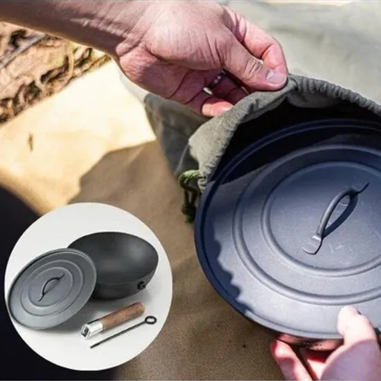 Compact Portable Food Grade Metal Cigarette Wok Pan Small Carbon Steel Frying Pans & Skillets Cookware Set for Cooking