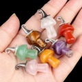 Yellow Jade Mushroom Wizard Cap Pendant for Making Jewlery 15X20mm Stone Halloween Charms