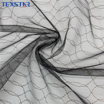 Wholesale Metallic Black Mesh Tulle Fabric for Garment