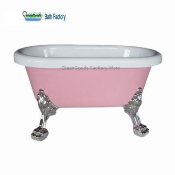 CE Gradient Pink Acrylic Shower Stand Bathtub Fiberglass Mini Baby Clawfoot