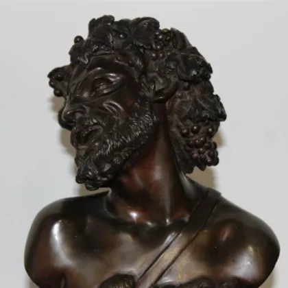 Hot Sale Metal Craft Bronze Bacchus Bust Sculpture