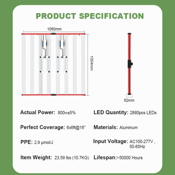 Économie d&#39;énergie 800W LED plante à l&#39;intérieur de la légumineuse