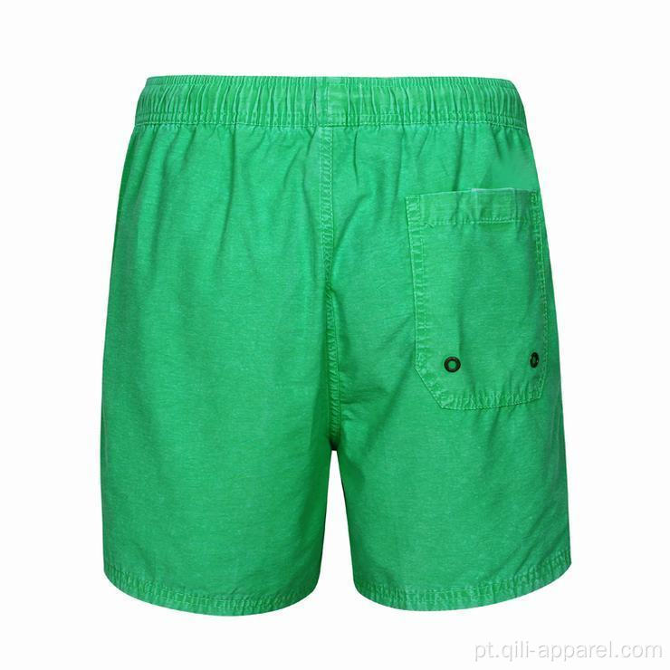 Shorts esportivos masculinos verdes de secagem rápida