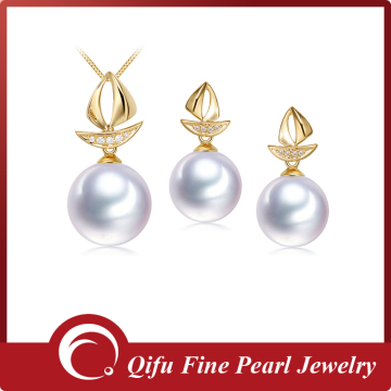 Fashion 18K Gold Jewelry Set Designs For Women Bridal Earring Wedding Pendant