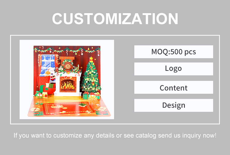 Christmas greeting card with lights