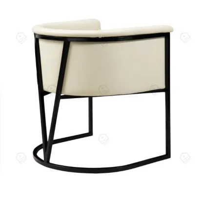 Modern industrial style white dining chairs