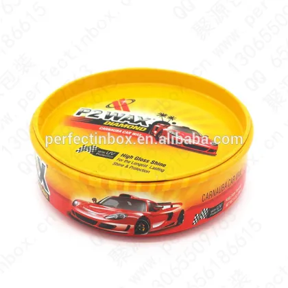 round car wax tin can ,car wax package wholesale