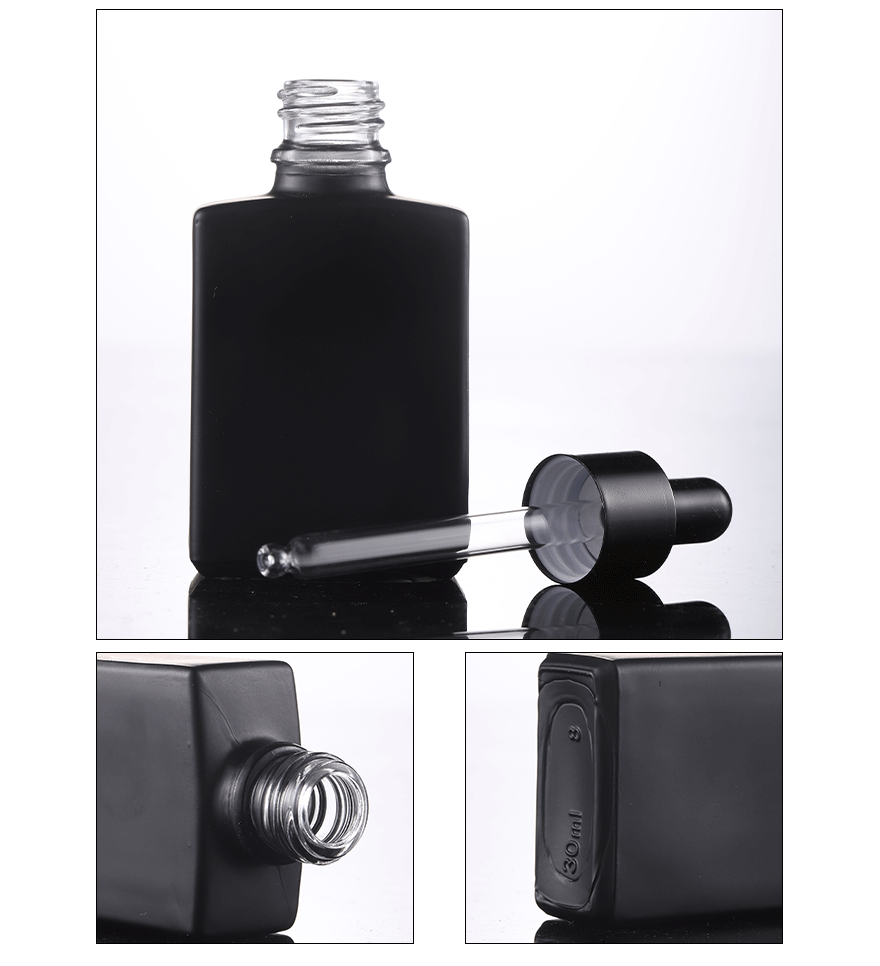 Black Glass Dropper Bottles