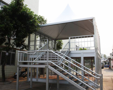 COSCO Double Deck Tent with Glass Metope and Aluminum Structure