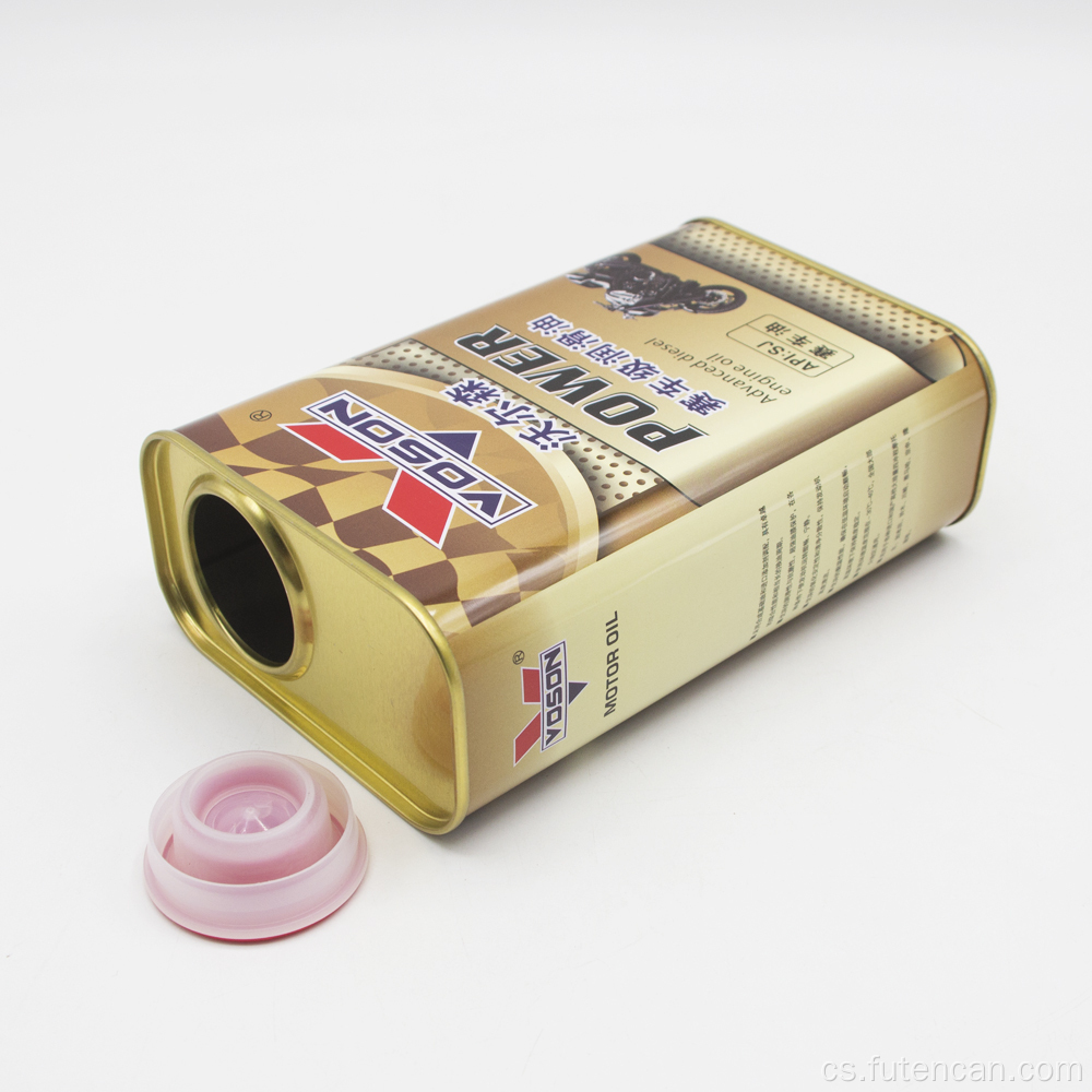 Čtvercová plechovka na motorový olej