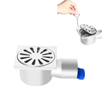 OME ODM Square SS304 Scollini a pavimento con tasto di scarico del sollevamento per hardware del bagno (scarichi di doccia laterale da 4 "e 6")