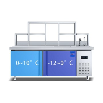 In Stock: Bar Counter Refrigerated Freezers with Dual Temperature Options - Available in 1.5m, 1.8m, and 2m Sizes - Ideal for Bubble Tea Counters