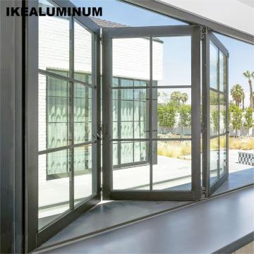 Ikealuminum 2024 Commercial Aluminum Frame Folding External Tempered Glass Bifold Patio Window
