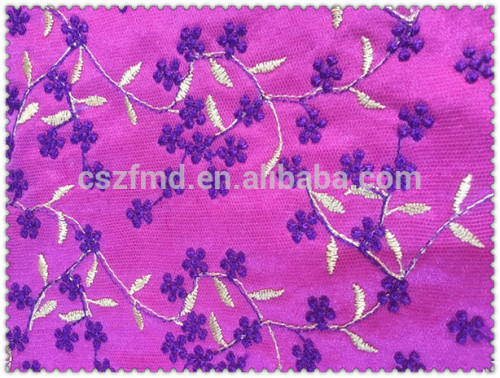 Colorful Embroideried Lamilating with Satin Fabric