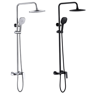Round Shape Hot Cold Water Mixer Bathroom Rain Shower Faucet Set
