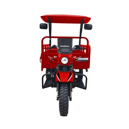 Red passenger three-wheeled motorcycle
