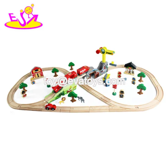Interesting children wooden rail car toy W04C041